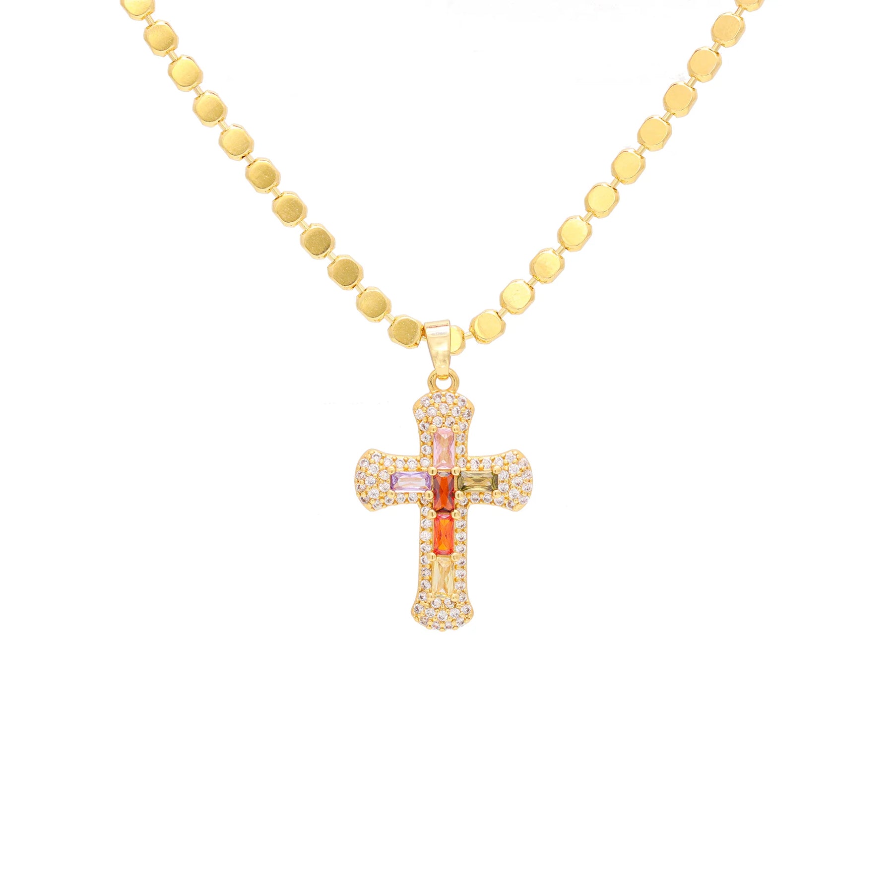 Colar Crucifixo Zircônia