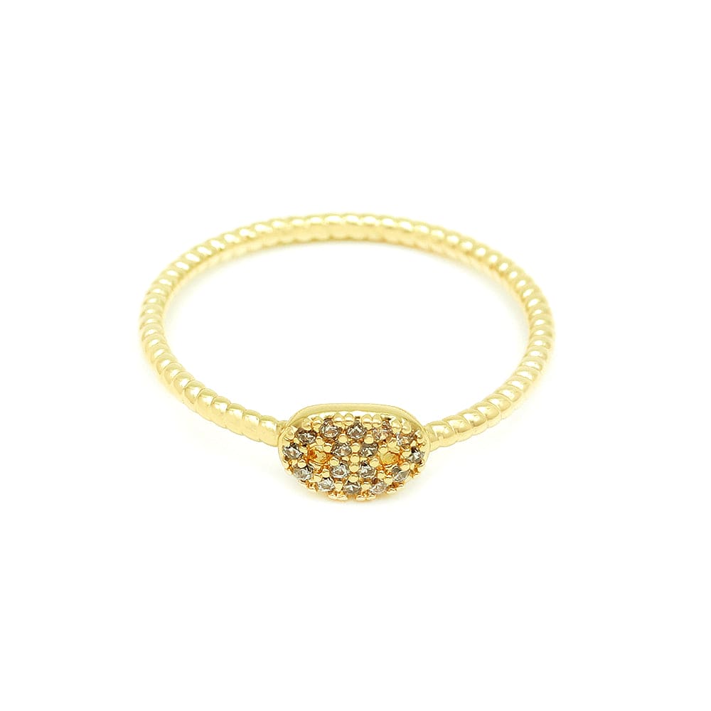 Anel Oval Cravejado