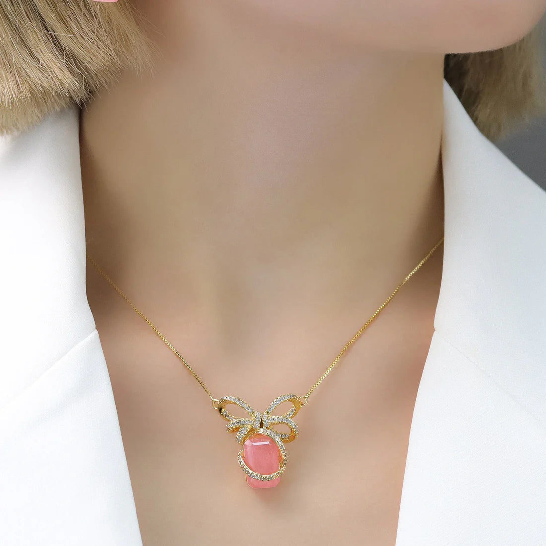 Conjunto Brinco e Colar Laço Fusion
