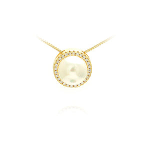 Colar Pérola Delicado com Zircônias