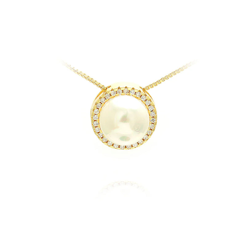 Colar Pérola Delicado com Zircônias