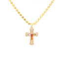 Colar Cruz Zircônias Coloridas