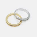 Meia Aliança Fina Microcravejada