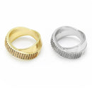 Anel Cruzado Cravejado