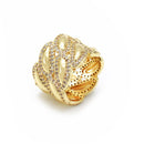 Anel Folhas Cravejadas com Zircônias