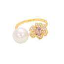 Anel de Pérola e Zircônia