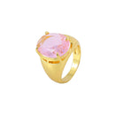 Anel Pedra Cristal Rosa