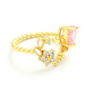 Anel Aro de Bolinhas com Coração e Estrela