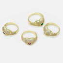 Anel Coração Cravejado