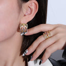 Anel Caminhos Zircônia e Carrês