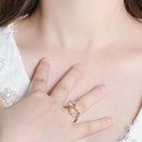 Anel Aro de Bolinhas com Coração e Estrela