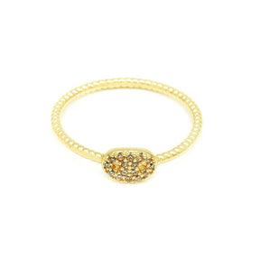 Anel Oval Cravejado