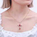 Colar Cruz Sagrado Coração