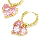 Argola de Coração com 3 Pedras