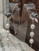 Brinco Pêndelo Pérola e Coração