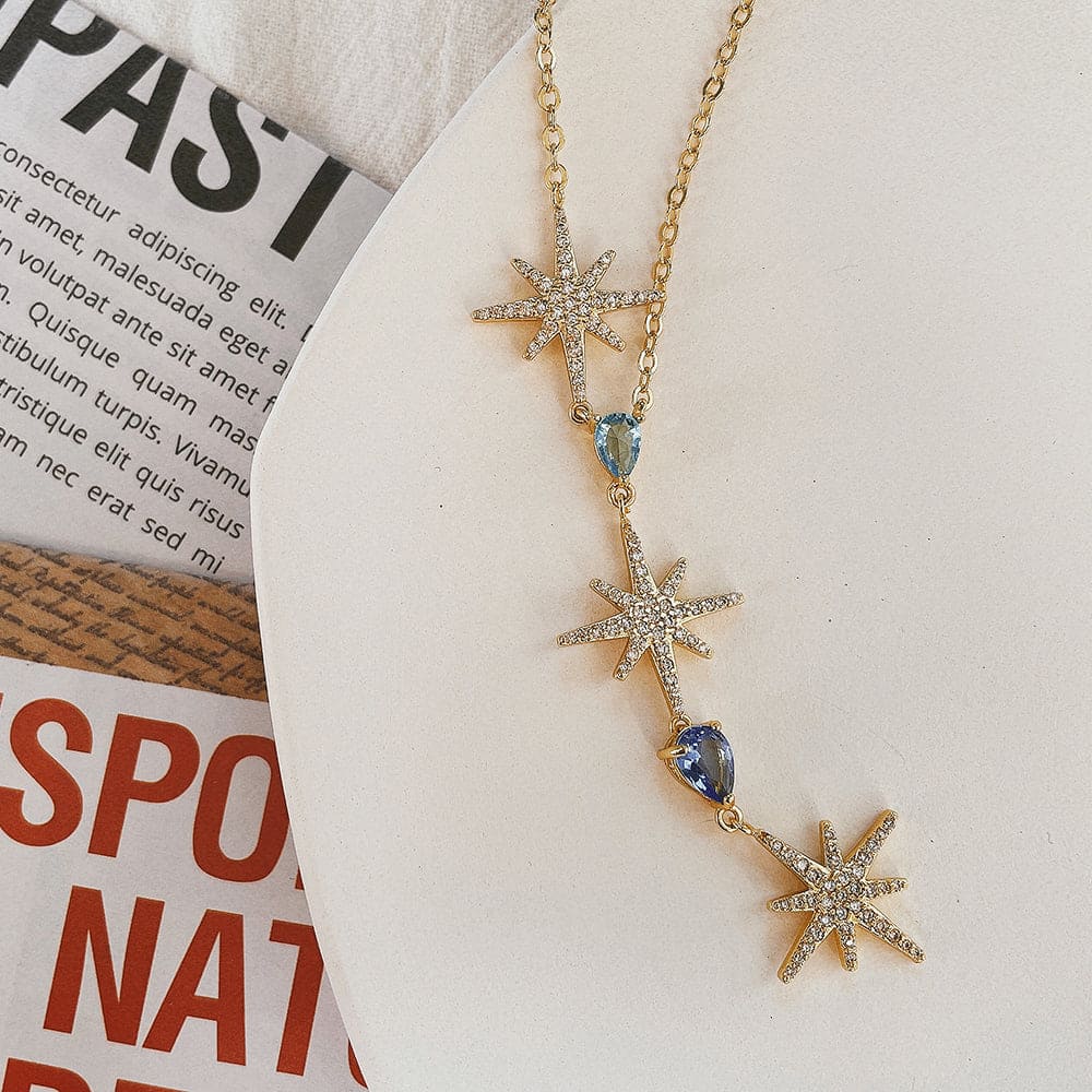 Colar Estrelas e Gotas Delicado