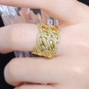 Anel Folhas Cravejadas com Zircônias