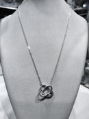 Colar Dois Corações com Zircônias