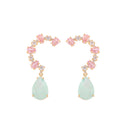 Brinco Fusion Elegante Verde e Rosa