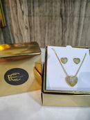 Conjunto Colar e Brinco Corações Elegância