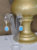 Brinco Cravejado Azul Turquesa