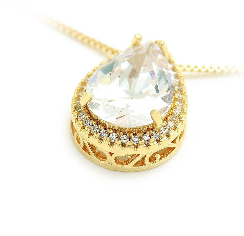 Colar Gota com Zircônias