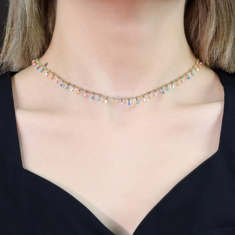 Colar Gotas Coloridas