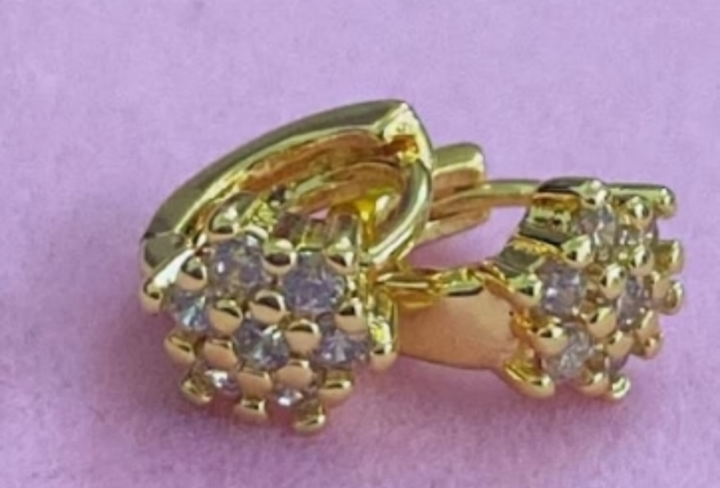 Brinco Infantil Argolinha Cristal