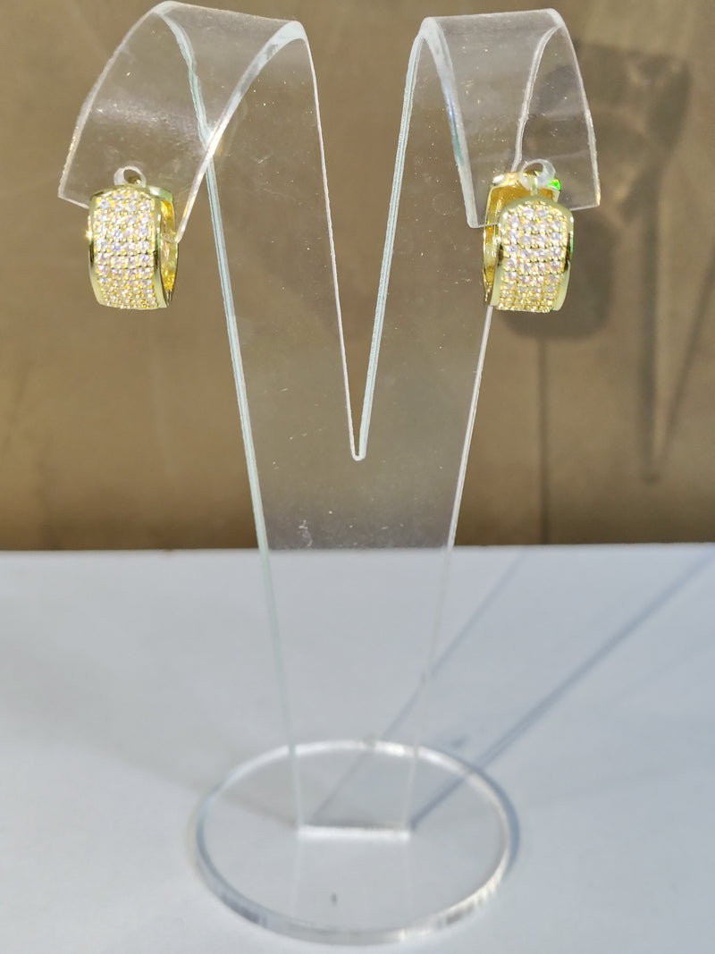 Brinco Dourado Elegance com Zircônias